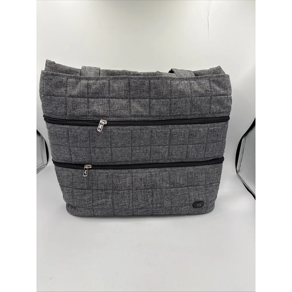 Lug Quilted Tote Bag Gray  Lightweight Travel Work School Everyday‎ 15x12